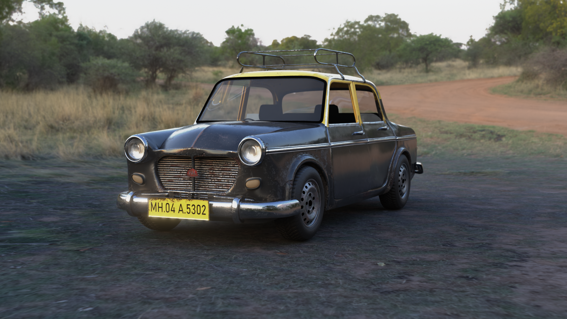 Premier Padmini Taxi 3D Model